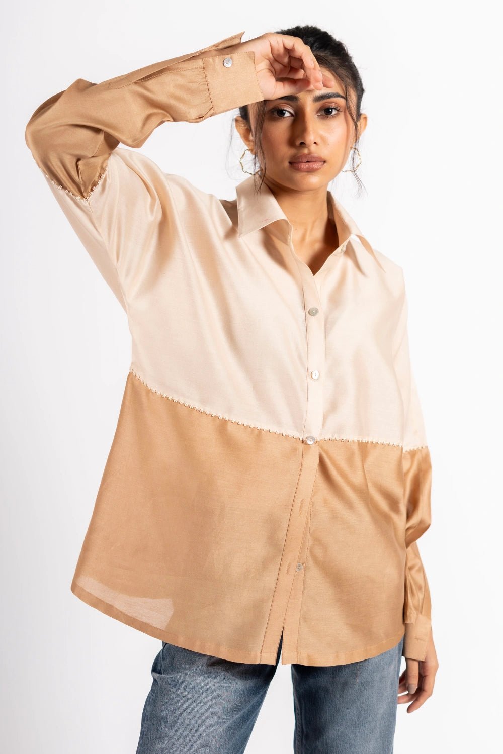 Taupe Ecru Beanie Shirt