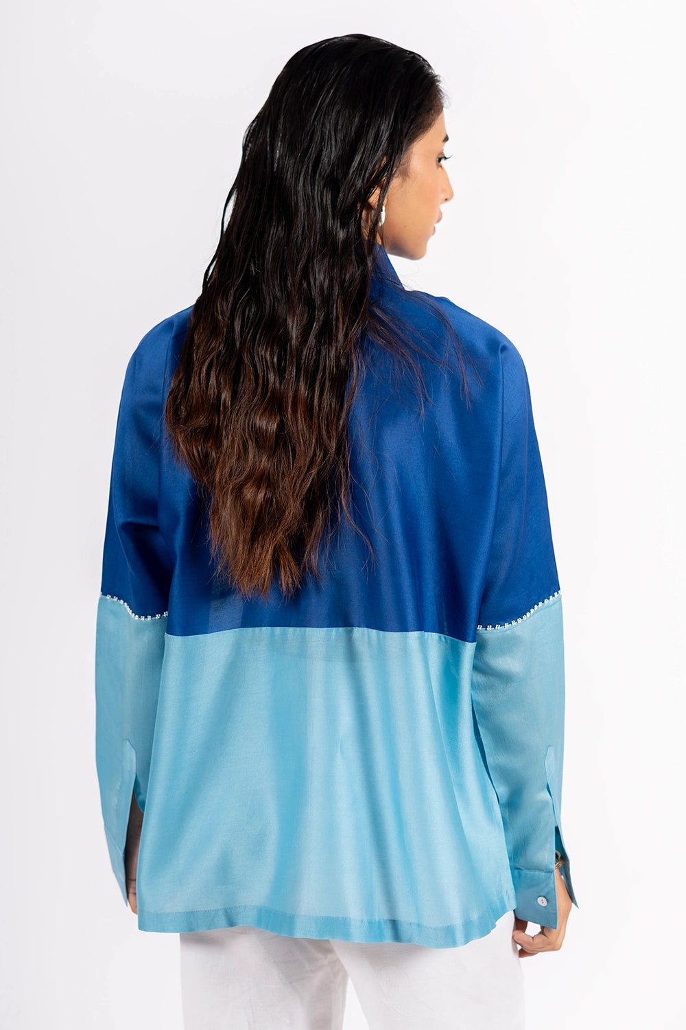 Blue Two Tone Beanie Shirt