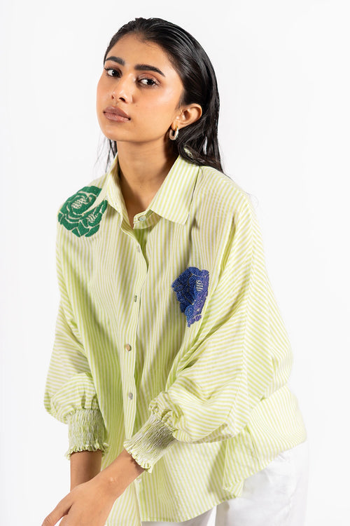 Green Checks Lily Shirt