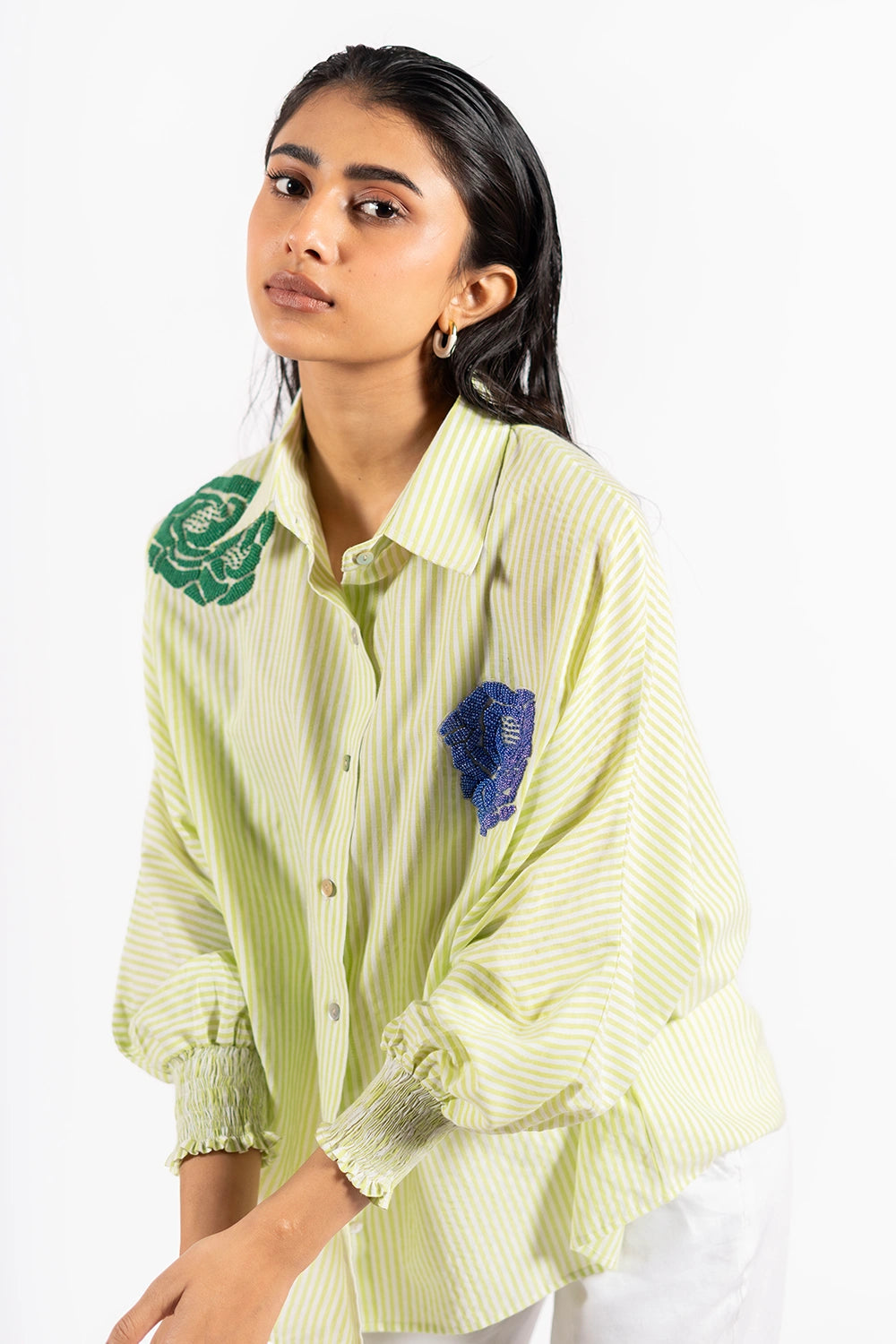 Green Checks Lily Shirt