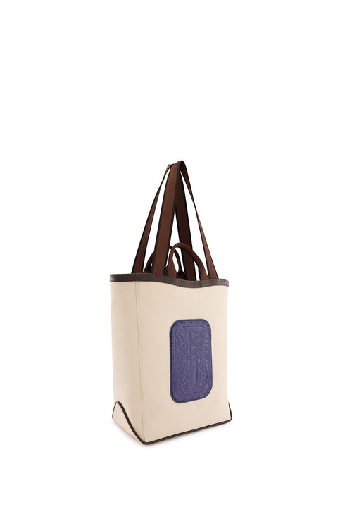 Maison Canvas Sand Indigo Tote Bag