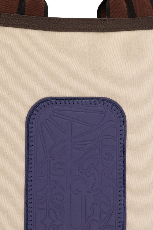 Maison Canvas Sand Indigo Tote Bag