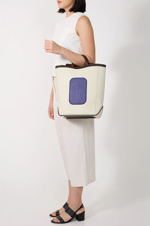 Maison Canvas Sand Indigo Tote Bag
