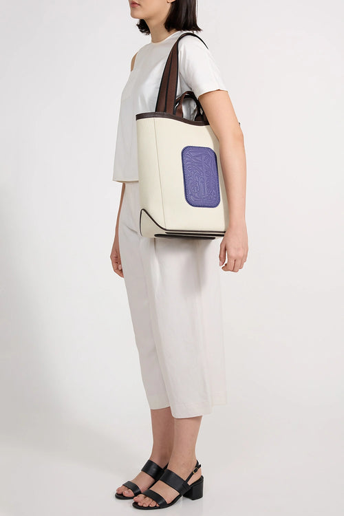 Maison Canvas Sand Indigo Tote Bag