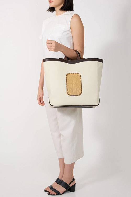 Maison Canvas Sand Bisque Large Tote Bag