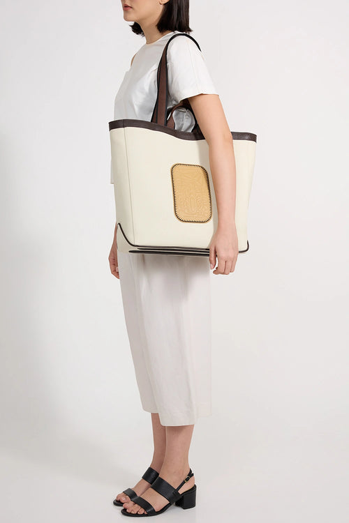 Maison Canvas Sand Bisque Large Tote Bag