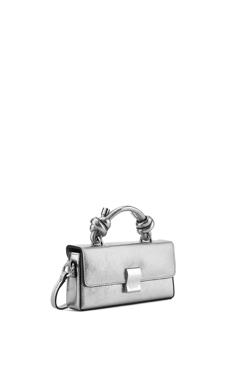 Mary Crinkle Silver Soft Micro Bag