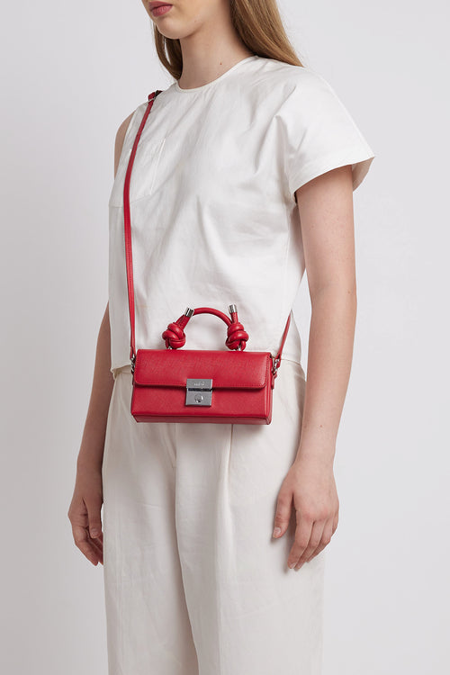 Mary Soft Saffiano Red Micro Bag