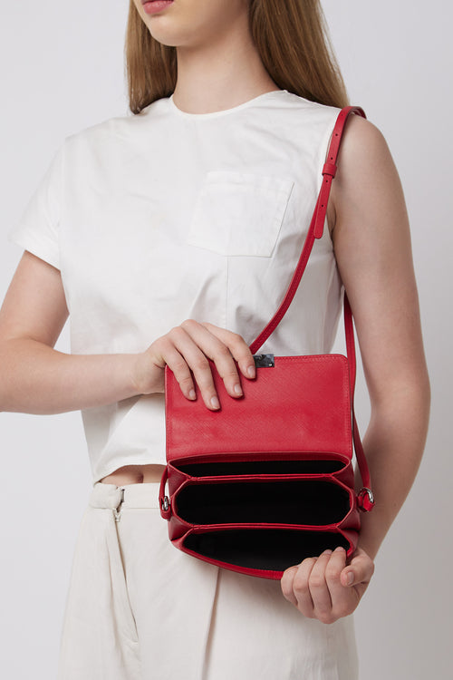 Mary Soft Saffiano Red Micro Bag