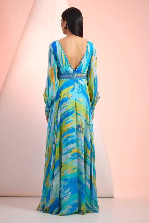 Blue Love Printed Dress
