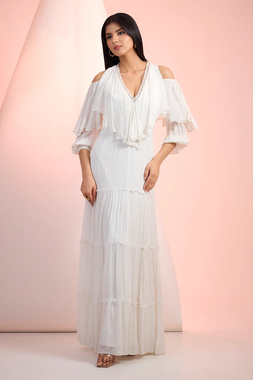Off White Love Butterfly Yoke Dress