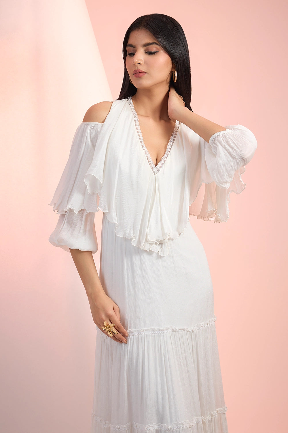 Off White Love Butterfly Yoke Dress