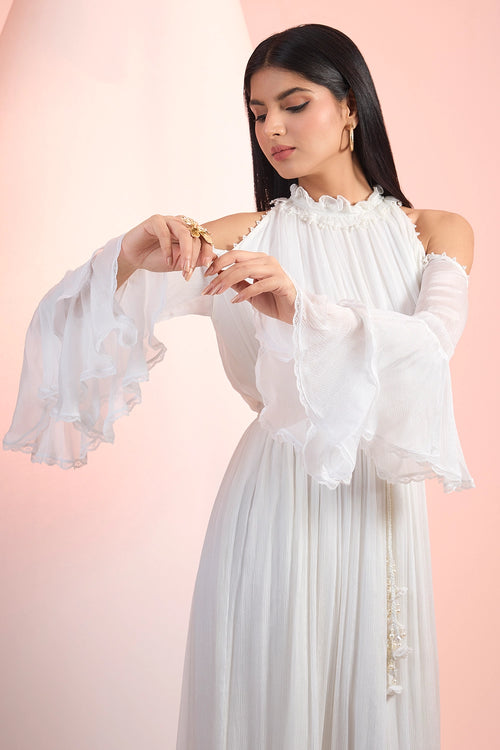 Off White Love Cold Shoulder Dress