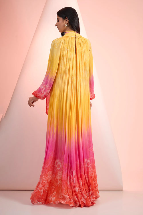 Yellow Pink Love Printed Dress