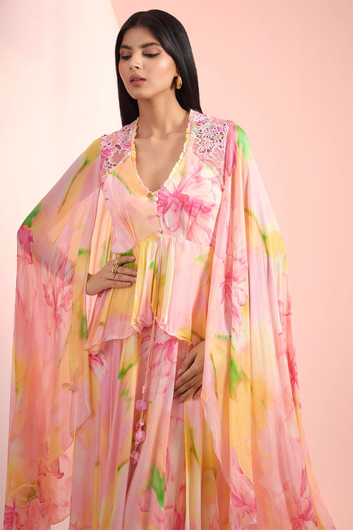 Peach Pink Love Printed Dress