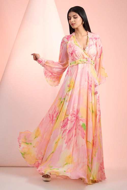 Pink Love Printed Rivet Dress