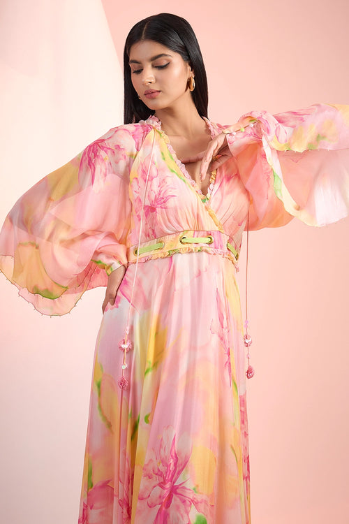 Pink Love Printed Rivet Dress