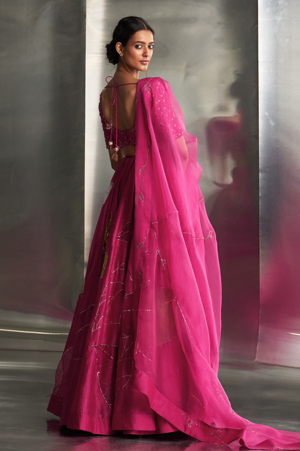 Mulberry Pop Pink Lehenga