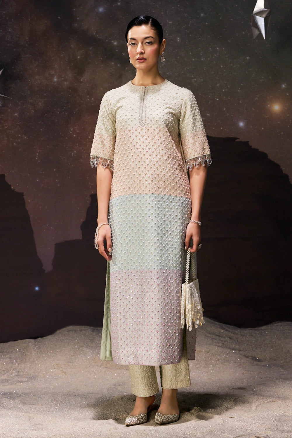 Cosmic Aura Ombre Kurta Set