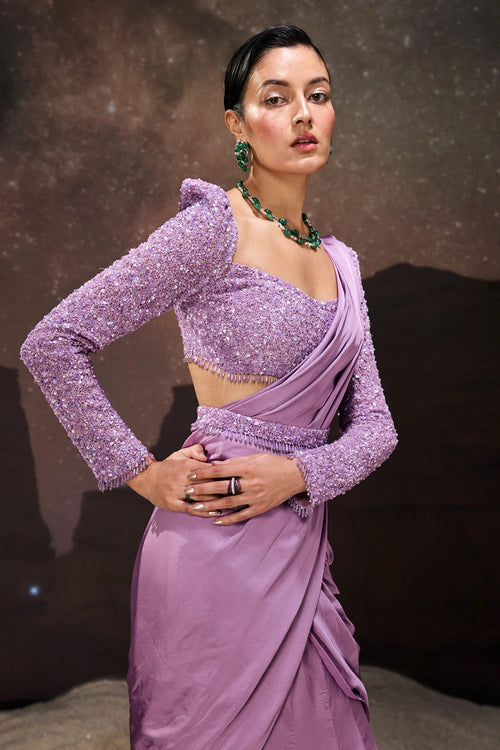 Galactic Elegance Draped Saree