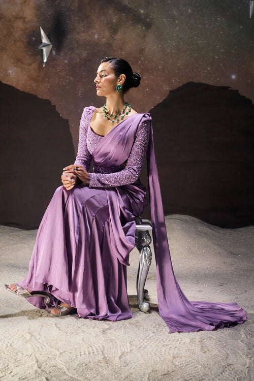 Galactic Elegance Draped Saree