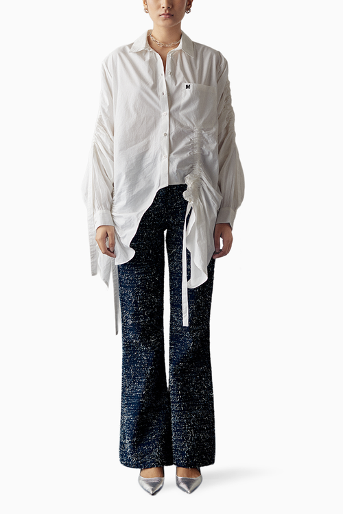 White Gathered Shirt