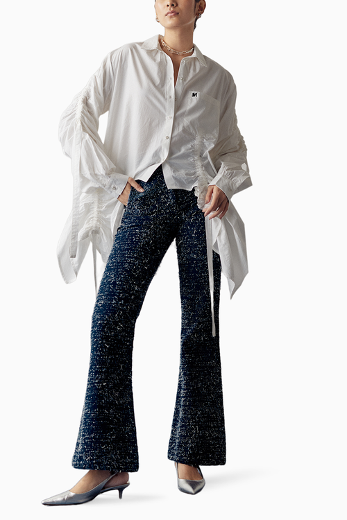 White Gathered Shirt