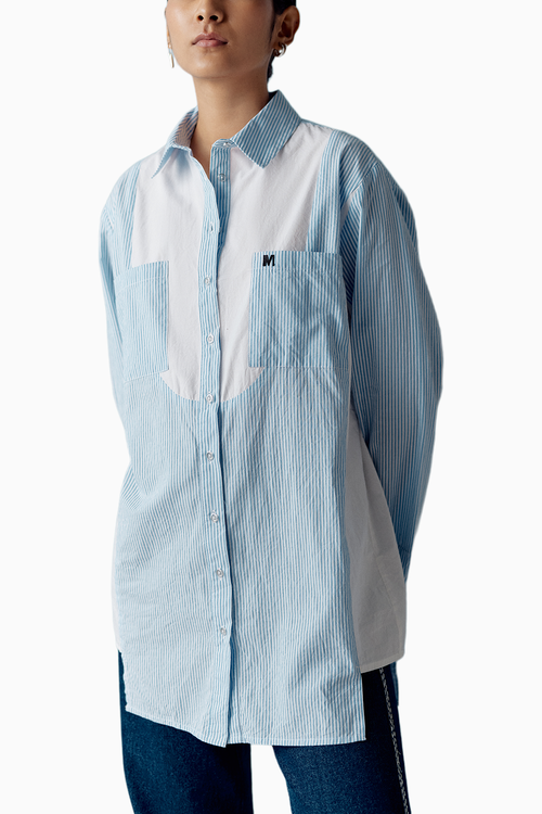 Blue Stripe & White Shirt