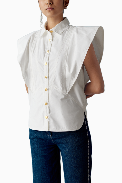 White Paneled Shirt