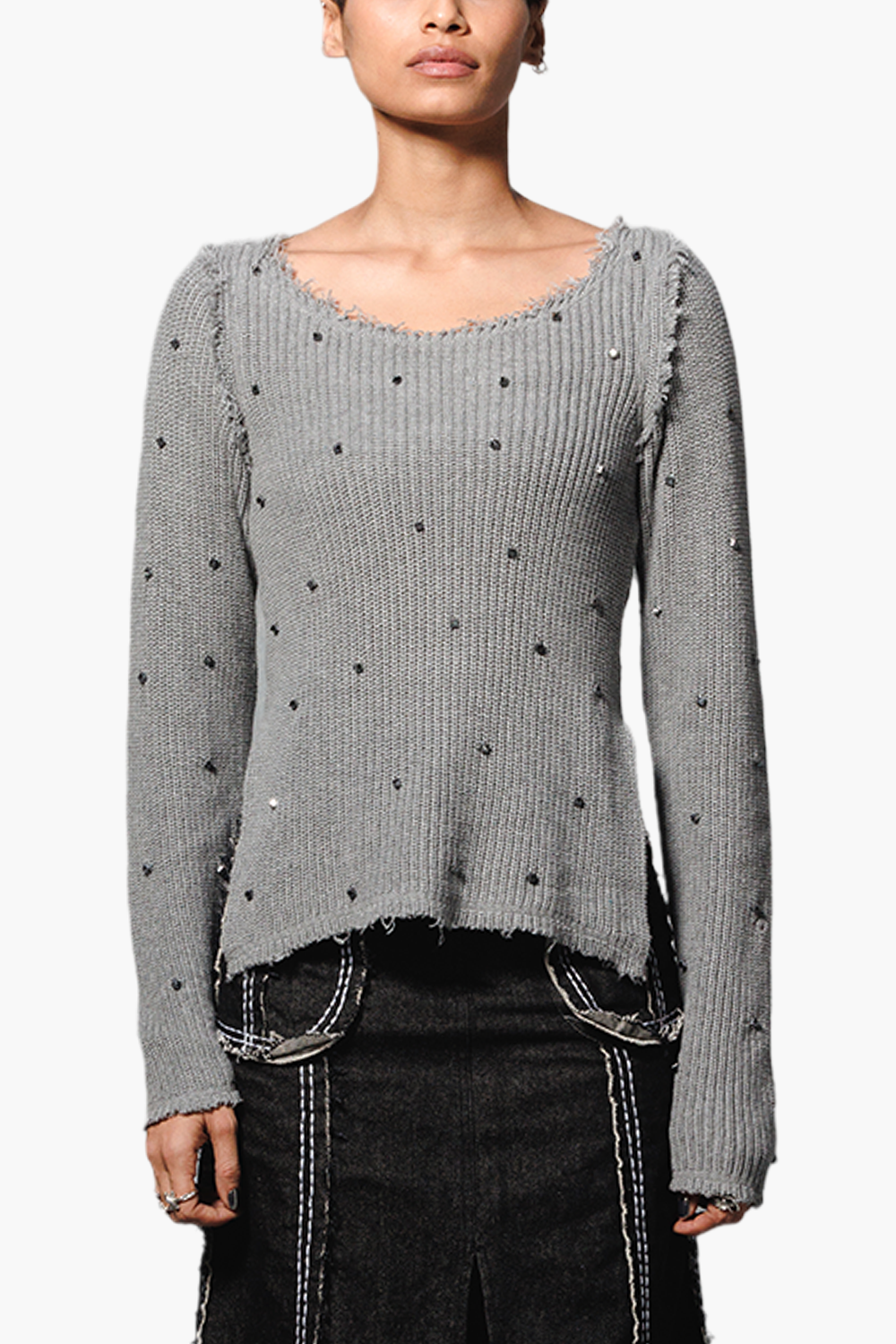 Grey Studded Sweater