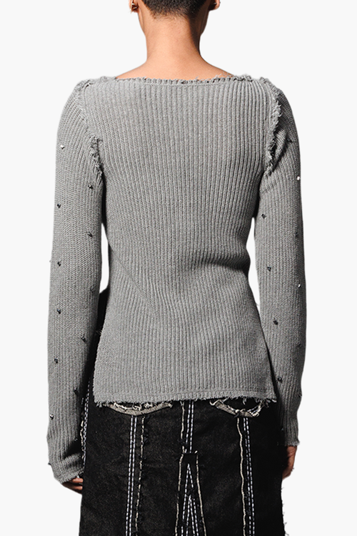 Grey Studded Sweater