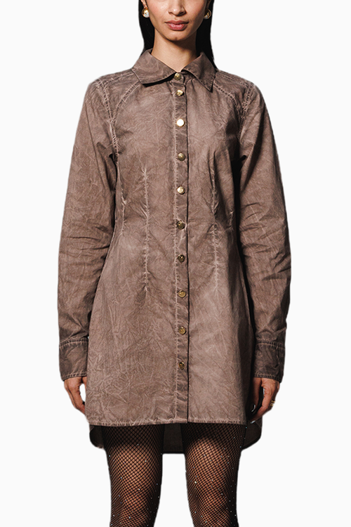 Rust Overdyed Long Shirt