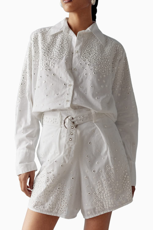 White Mirror Embellished Coord Set