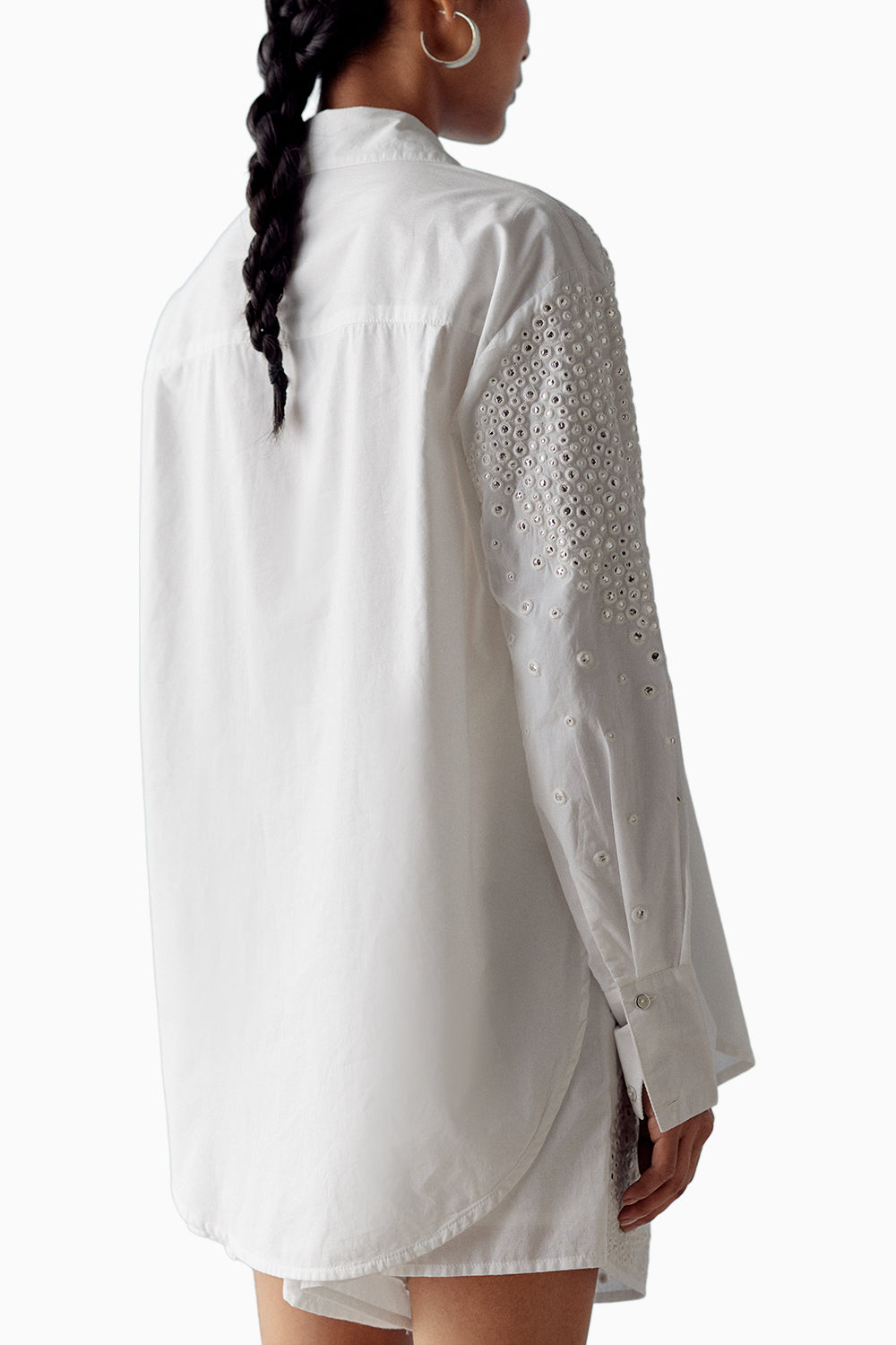 White Mirror Embellished Shirt