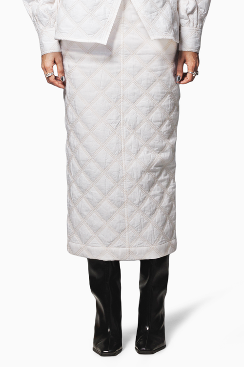 White Quilted Skirt