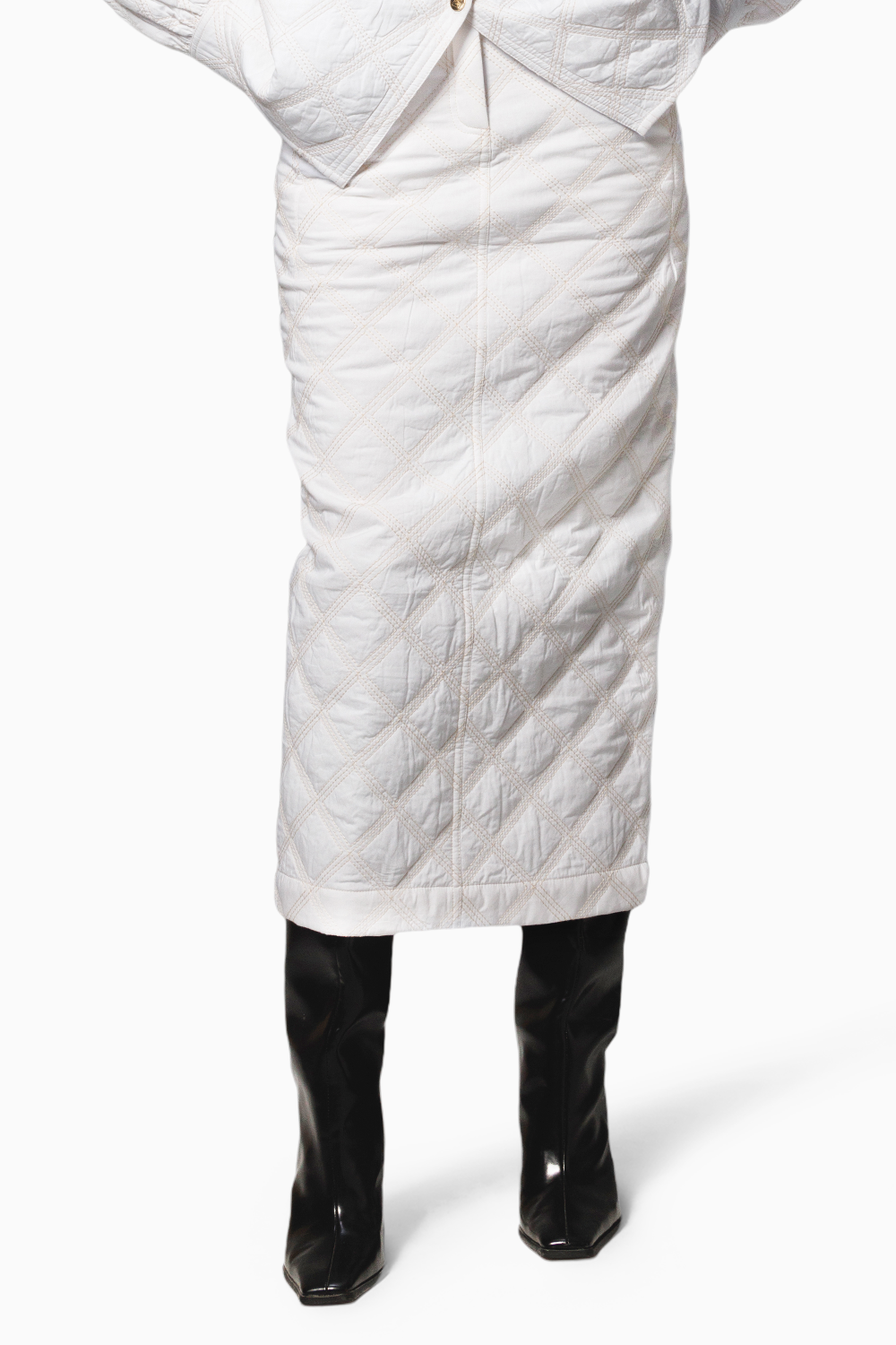 White Quilted Skirt