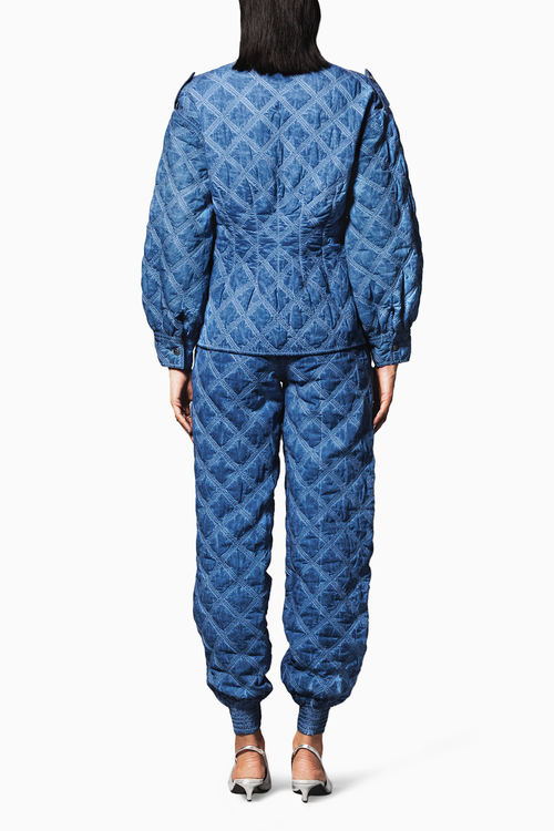 Blue Overdyed Quilted Coord Set