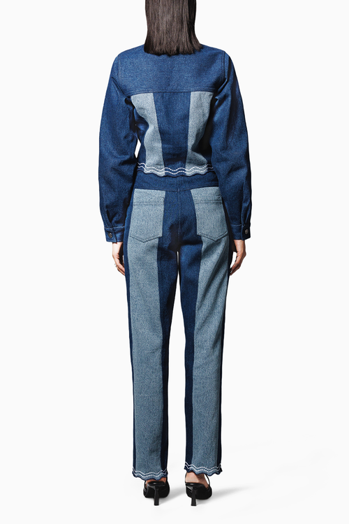 Blue Color Block Coord Set