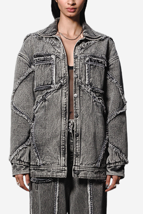 Washed Black Denim Jacket
