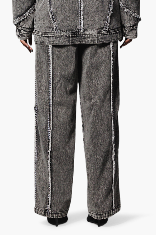 Washed Black Denim Pants