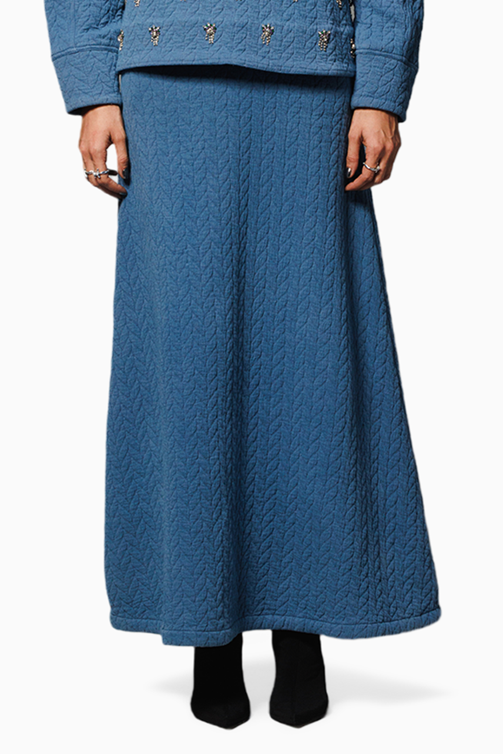 Blue Jacquard Skirt