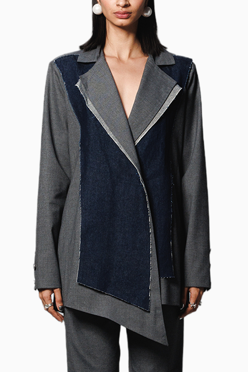 Grey Dual Panelled Blazer