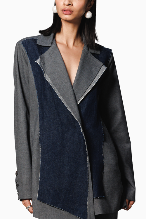 Grey Dual Panelled Blazer