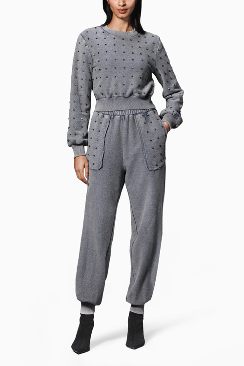 Grey Overdyed Studded Trackset