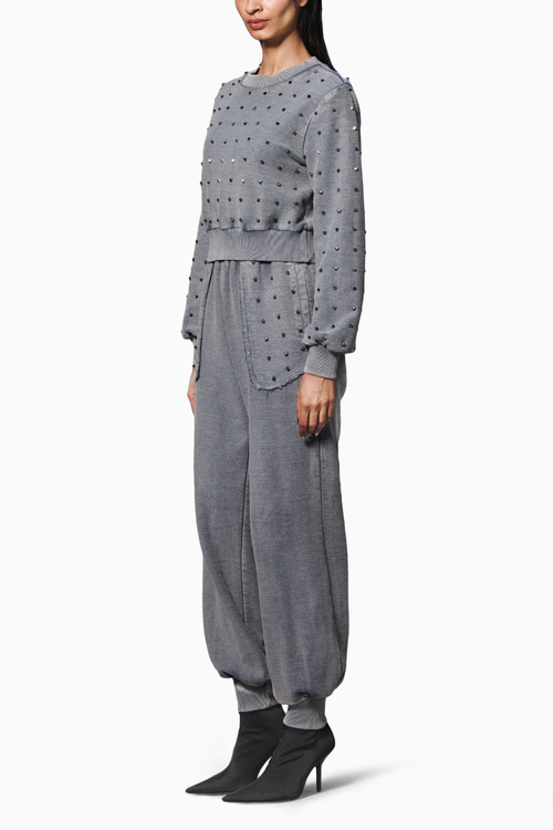 Grey Overdyed Studded Trackset