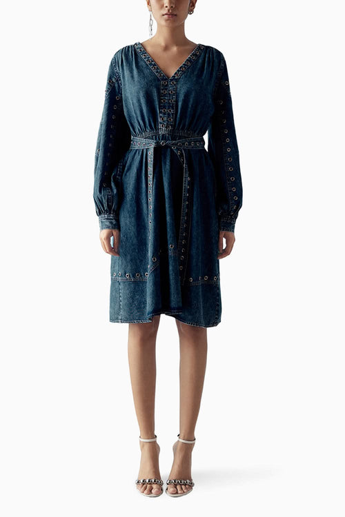 Blue Washed Denim Dress