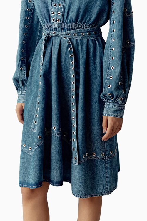 Blue Washed Denim Dress