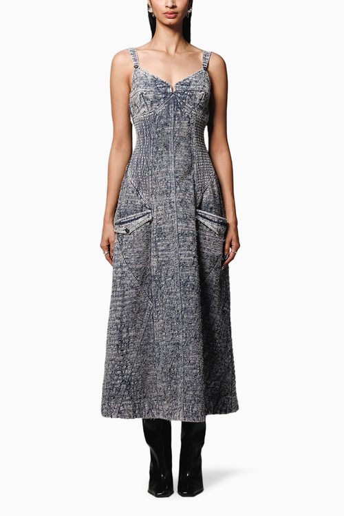 Grey Overdyed Distressed Dress
