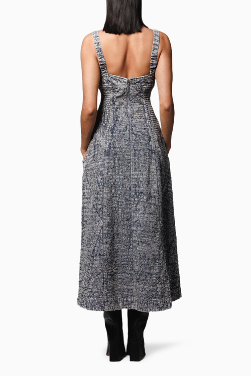 Grey Overdyed Distressed Dress