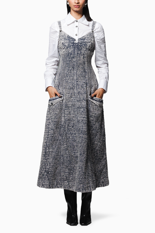 Grey Overdyed Distressed Dress